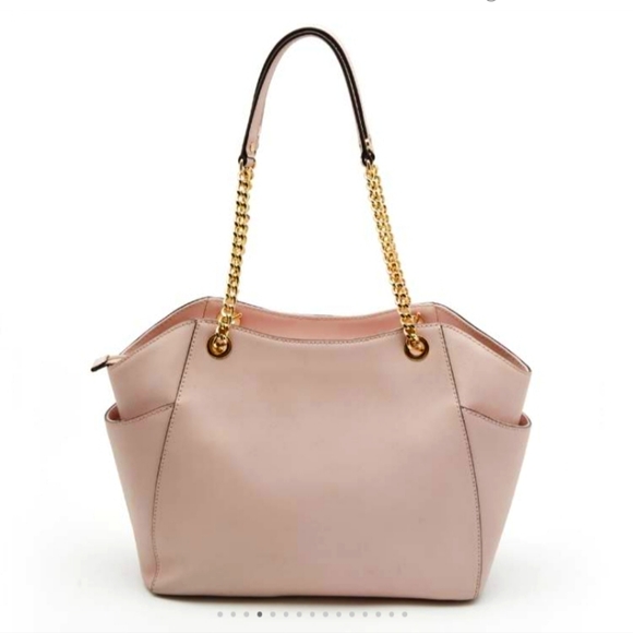 Michael Kors Powder Pink Leather Jet Set Travel Chain Tote - Picture 2 of 16
